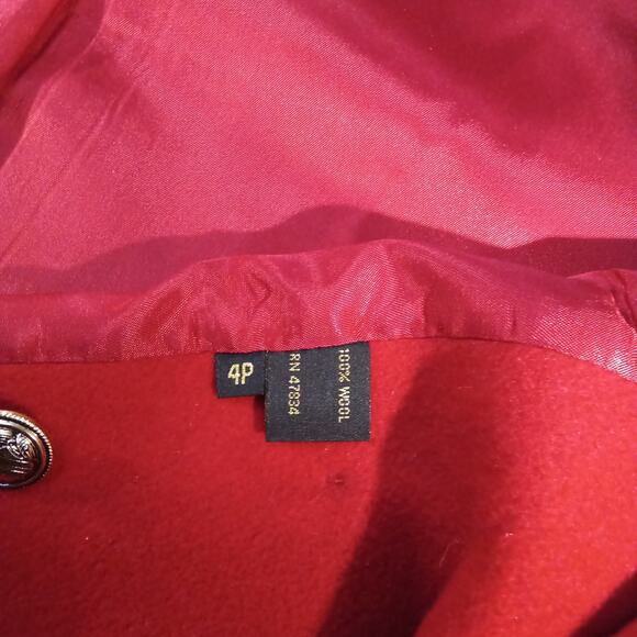 Mackintosh New England Red Wool Peacoat Made in USA Gold Button Double Breasted - Picture 5 of 6